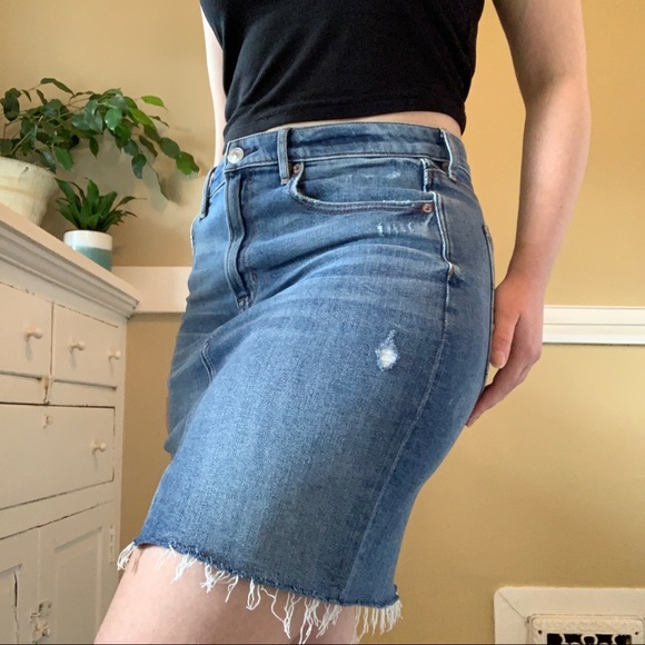 American Eagle high waisted stretch jean miniskirt - Picture 3 of 9